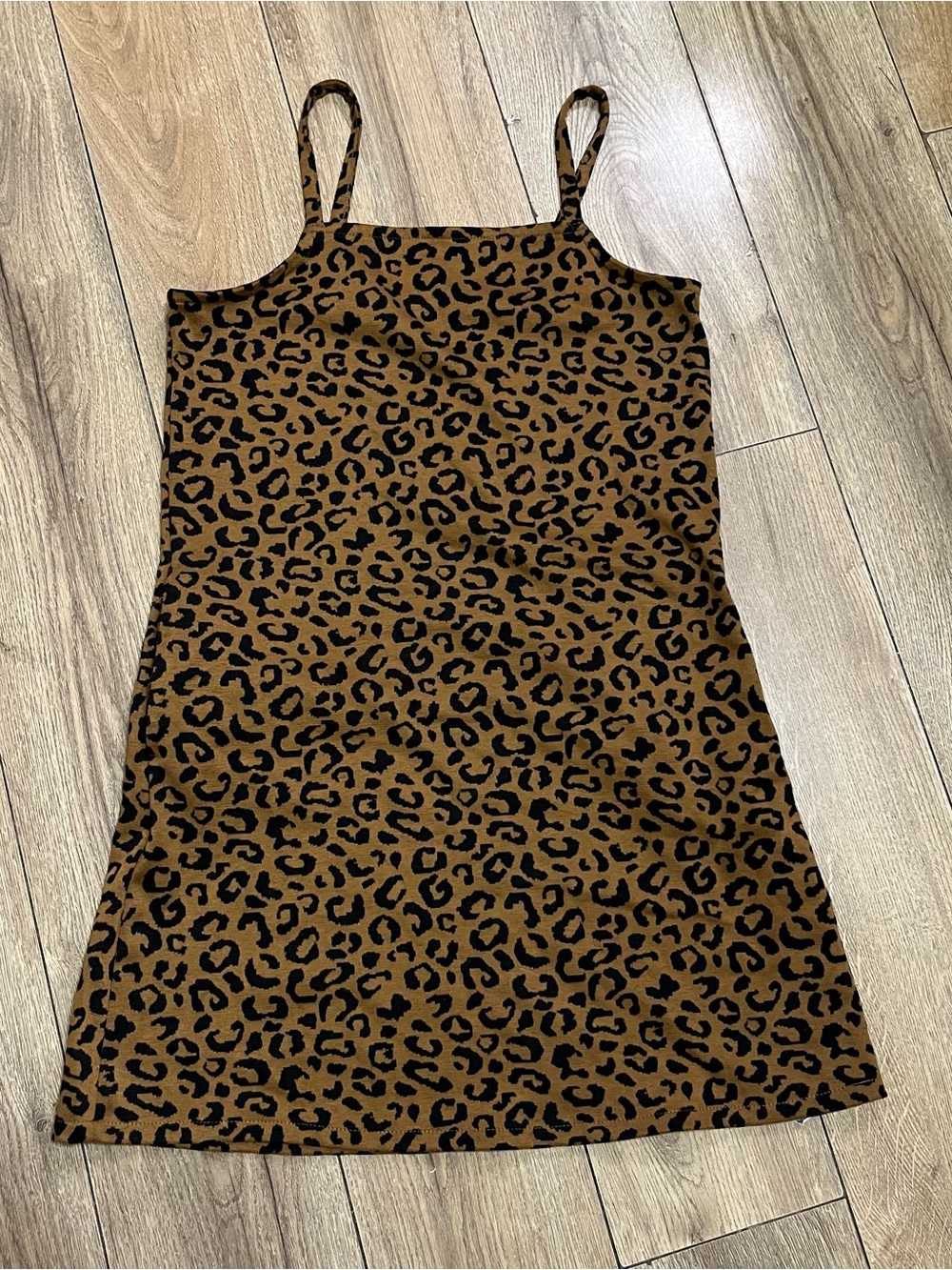 Old Navy Brown & Black Leopard Print Spaghetti Strap Dress